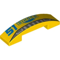 Slope Curved 4 x 1 Double with No Studs and '51', 'Dinoco' Bumper Print