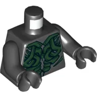 Torso Dark Green Armor Scales Print, Black Arms and Hands