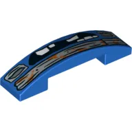 Slope Curved 4 x 1 Double with No Studs and Bumper, Mouth, and Damaged Teeth Print