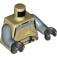 Torso Scarif Stormtrooper Armor Print, Sand Blue Arms, Black Hands