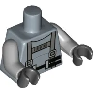 Torso Scuba Suit, Dark Bluish Gray Straps with Silver Buckles and Black Belt Print, Light Bluish Gray Arms, Black Hands