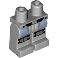 Hips and Light Bluish Gray Legs with Sand Blue Straps with White Snaps, Black Belt with Buckle, Dark Bluish Gray Knee Pads with Black Straps Print