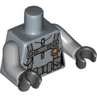 Torso Scuba Suit, Utility Belt with 2 Pouches, Orange Circle Button/Badge Print, Light Bluish Gray Arms, Black Hands