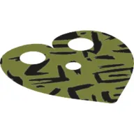 Neckwear Cape, Heart Shaped with Black Markings Print