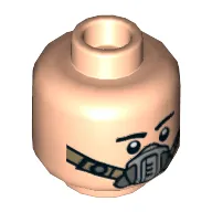 Minifig Head Nix Jerd, Eyebrows, Smile / Pilot Breathing Mask Print