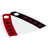 Neckwear Cape, Standard with Black and Red Stripe, and Black and Red Skulls Print [Traditional Starched Fabric]