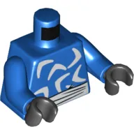 Torso Bodysuit, White Sash and Boomerangs Print (Captain Boomerang), Blue Arms, Black Hands