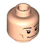 Minifig Head Wonder Twin Zan, Eyebrows, Single Eyelash, Grin Print