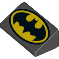 Slope 30° 1 x 2 x 2/3 with Batman Logo