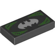 Tile 1 x 2 with Batman Logo Money Voucher Print