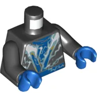 Torso Robe with Blue Sash and Lightning Print (Jay), Black Arms, Blue Hands