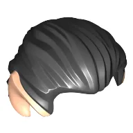 Hair Swept Back with Pointy Ears Light Nougat Print