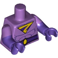 Torso, Dual Molded Arms, Muscles, Wonder Twin Zan Logo Print, Medium Lavender Sleeves Pattern, Dark Purple Arms and Hands