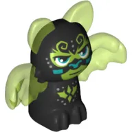 Creature, Shadow Bat Elves, Black Body, Trans-Neon Green Wings and Ears with Dark Turquoise Eyes and Nose, Lime Markings Pattern (Vespe)
