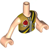 Minidoll Torso Girl with Sport Shirt with Zipper and Rose Print, Light Nougat Arms and Hands