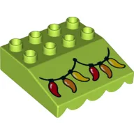 Duplo Roofpiece Slope 33 4 x 4 with Awning Overhang with Chili Lights String print