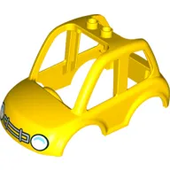 Duplo Car Body High Cab 2 Top Studs with White Headlights and Grille Guard Print