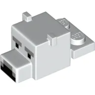 Animal Body Part, Bear Head 1 x 2 with Cube Polar Bear with Pixelated Face Print