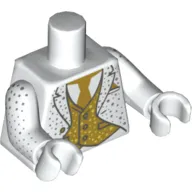 Torso Tuxedo, Gold Tie and Vest, Silver Speckles Print (Alfred Pennyworth), White Arms and Hands