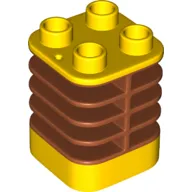 Duplo Brick 2 x 2 x 2 Yellow with Flex Spring