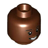 Minifig Head Mae Jemison, Dual Sided, Female, Open Mouth Smile / Determined Print