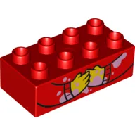 Duplo Brick 2 x 4 with Arms, Hands, Ice Cream Stains