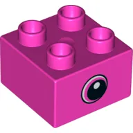 Duplo Brick 2 x 2 with Eye, White Sclera and Spot in Pupil on both sides Print