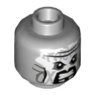 Minifig Head Killow, Angry Eyes, Lips, White Paint Print [Hollow Stud]