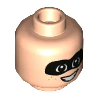 Minifig Head Dash Parr, Black Eyemask, Closed Smile / Open Print