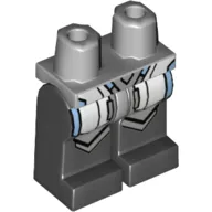 Hips and Black Legs with White and Light Bluish Gray Armor Panels, Bright Light Blue Trim Print