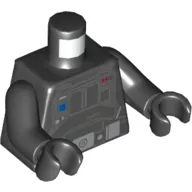 Torso Armor with Control Panel and Belt Print, Black Arms and Hands