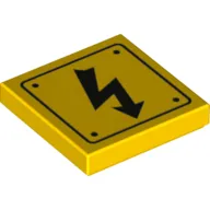 Tile 2 x 2 with Electric Danger Symbol print