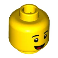 Minifig Head Brick Suit Guy, Open Mouth Smile, No Teeth, Tongue