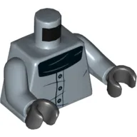 Torso Coat / Jacket / Shirt, Black Buttons, Black Scarf Print, Sand Blue Arms, Black Hands