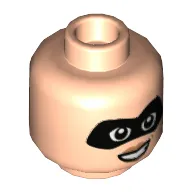 Minifig Head Elastigirl (Mrs. Incredible), Black Eyemask, Open Smile / Smirk Print [Hollow Stud]