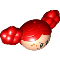 Minifig Head Special with Red Hair, Grin, and Orange Freckles Print (Princess Morbucks)