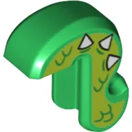 Animal Body Part, Cat Tail with Lime Scales, White Triangles, Teeth Dragon print