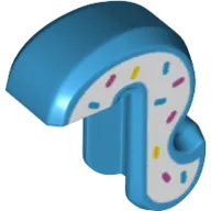 Animal Body Part, Cat Tail with Medium White, Medium Blue, Yellow, dark Pink Sprinkles print