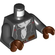 Torso Fur Coat, Reddish Brown Belt Print, Black Arms, Reddish Brown Hands