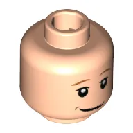 Minifig Head Ron Weasley, Dark Orange Eyebrows, White Pupils, Smirk Print