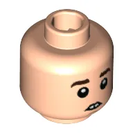 Minifig Head Neville Longbottom, Dual Sided, Dark Brown Eyebrows, Buck Teeth / Closed Eyes and Mouth Print [Hollow Stud]