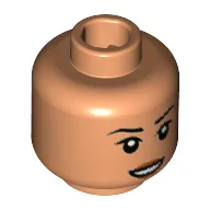 Minifig Head Cho Chang, Eyebrows, Small Smile Showing Teeth Print