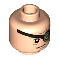 Minifig Head Alastor Mad-Eye Moody / Barty Crouch Jr, Scar Lines and Magic Eyepatch / Stubble and Licking Lips Print