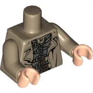 Torso Trenchcoat over Dark Gray Jacket with Silver and Copper Clasps Print (Mad-Eye Moody), Dark Tan Arms, Light Nougat Hands