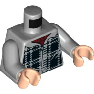 Torso Plaid Black Sweater, Zipper, Dark Red Shirt Print, Light Bluish Gray Arms, Light Nougat Hands