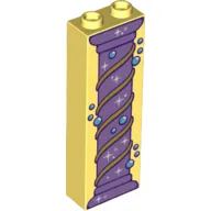 Brick 1 x 2 x 5 with Hollow Studs with Column, See Weed, Bubbles print