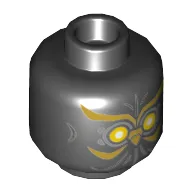 Minifig Head Talon, Yellow Eyes, Gold Lines, Beak Print [Hollow Stud]
