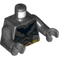 Torso Armor with Batman Logo, Gold Belt Print, Pearl Titanium Arms, Dark Bluish Gray Hands