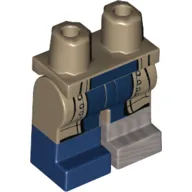 Hips and Dark Tan Legs with Flat Silver and Dark Blue Boot Pattern, Coattails Print