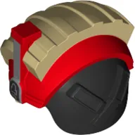 Helmet Ridged, Red Headset, Black Neck Protector